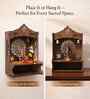 Royal Walnut Finish Om Printed Wooden Pooja Mandir