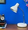 Royal White Metal Study Lamp