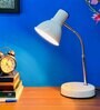 Royal White Metal Study Lamp