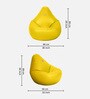Royal XL Leatherette Bean Bag Cover in Yellow Colour