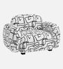 Royale Abstract Linear 1 Seater Polyester Upholstered Sofa
