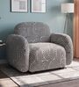Royale Urban Maze 1 Seater Polyester Upholstered Sofa In Optical Art Pattern