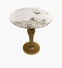 RoyalGold Marble Top Coffee Table Set in Gold Finish