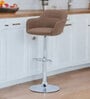Muar Leatherette Bar Stool in Brown Colour