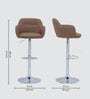 Trento Leatherette Bar Stool in Brown Color