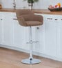Trento Leatherette Bar Stool in Brown Color