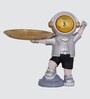 Astronaut Figurine Polyresin Silver Golden Finished Tray