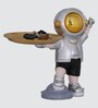 Astronaut Figurine Polyresin Silver Golden Finished Tray