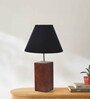 Boston American Wooden Table Lamp  Wood & Steel  Rustic Design