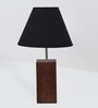 Boston American Wooden Table Lamp  Wood & Steel  Rustic Design