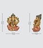 Chaturbhuj Ganesh Murti  Polyresin  Gold & Red  Water Resistant