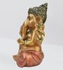 Chaturbhuj Ganesh Murti  Polyresin  Gold & Red  Water Resistant