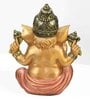 Chaturbhuj Ganesh Murti  Polyresin  Gold & Red  Water Resistant