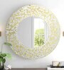 Cultural Round Mosaic Mirror Multicolor Mosaic Design Wall Mounted