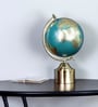 Decorative World Globe  Gold & Sea Green  Polyethylene & Metal