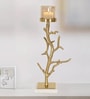 Golden Branch Candle Holder Large Detachable Glass