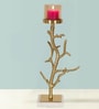Golden Branch Candle Holder Large Detachable Glass