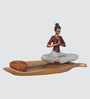 Meditate Adult Yoga Sculpture Polyresin Material Non Slip Felt Base