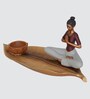 Meditate Adult Yoga Sculpture Polyresin Material Non Slip Felt Base