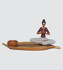 Meditate Adult Yoga Sculpture Polyresin Material Non Slip Felt Base