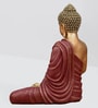 Meditating Buddha Idol  Polyresin  Red and Bronze  Water Resistant