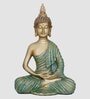 Meditating Buddha Sculpture Polyresin Geometric Shape Human Face