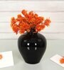Mini Ceramic Vase  Black  Sleek Finish  Durable Design