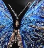 Sparkling Butterfly Wall Frame  Black Background  MDF  Multicolor