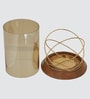 Steel Ring Candle Holder With Glass  Rings Design Frame  Detachable Glass