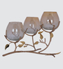 Twigs Design Multi Candle Holder Gold Finished Metal Stand Floral Design