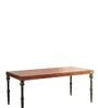 Roz 6 Seater Solid Teak Wood Dining Table Set In Natural Finish Roz 6 Seater Solid Teak Wood Dining Table Set In Natural Finish
