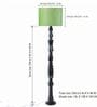 Roz Handcrafted Chancoal Wooden Floor Lamp with Fabric Lampshade in Green Color