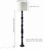 Roz Handcrafted Chancoal Wooden Floor Lamp with Fabric Loose Weave Texture Lampshade in Off White Color