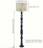 Roz Handcrafted Chancoal Wooden Floor Lamp with Printed Fabric Lampshade in Multicolor Color