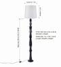 Roz Handcrafted Chancoal Wooden Floor Lamp with Printed Fabric Lampshade in White Color
