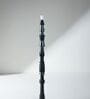 Roz Handcrafted Chancoal Wooden Floor Lamp with Printed Fabric Lampshade in White Color