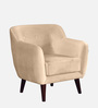 Rozaic Velvet 1 Seater Sofa in Cream Colour