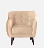 Rozaic Velvet 1 Seater Sofa in Cream Colour