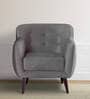 Rozaic Velvet 1 Seater Sofa in Grey Colour