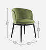 Rsaw Velvet Dining Chair in Green Colour