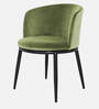 Rsaw Velvet Dining Chair in Green Colour