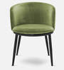 Rsaw Velvet Dining Chair in Green Colour