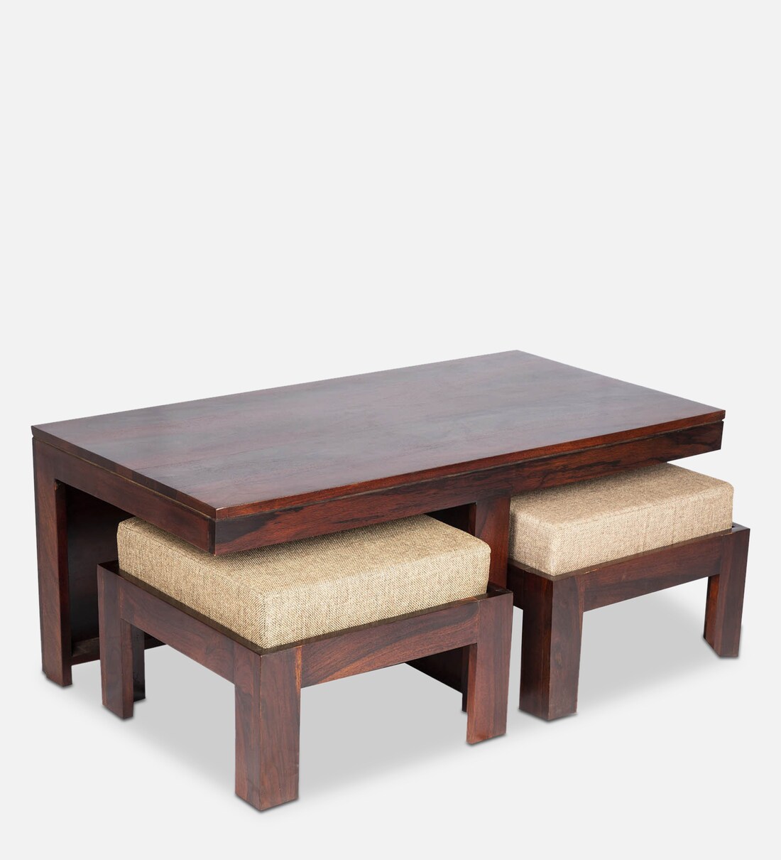 Buy Russell Sheesham Wood Nesting Coffee Table Set in Walnut Finish
