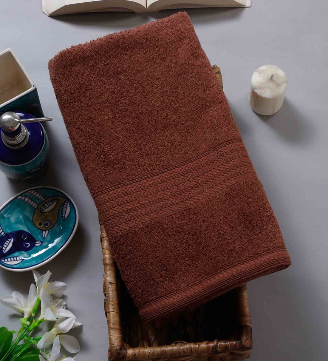 rust bath towels