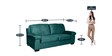 Rubelli 3 Seater Sofa in Teal Colour