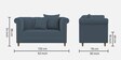Rubi Velvet 2 Seater Sofa in Oxford Blue Colour