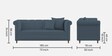 Rubi Velvet 3 Seater Sofa in Oxford Blue Colour