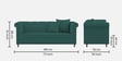 Rubi Velvet 3 Seater Sofa in Pine Green Colour