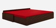 Rubik Pull-Out Sofa Cum Bed in Red Finish