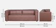 Rubix Leather 3 Seater Sofa in Brown Colour
